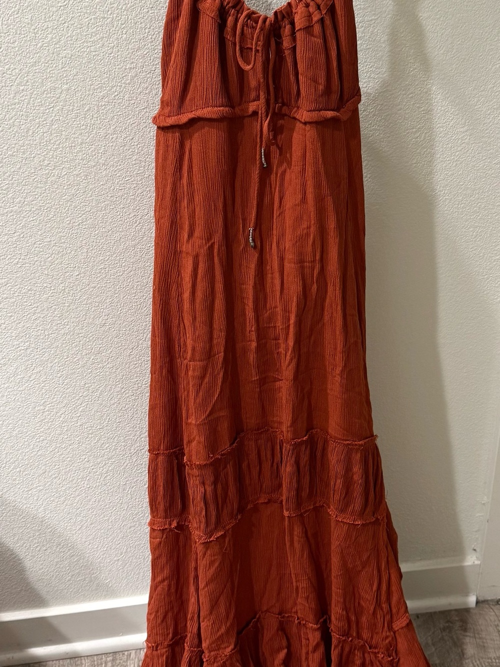 Free People Rust Orange Maxi Halter Dress - Picture 2 of 5